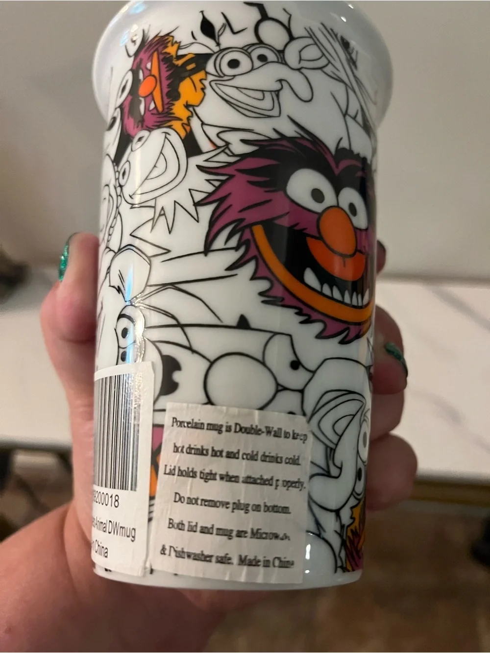 Disney Muppets Double Walled Porcelin Cup Tumbler No Lid Jim Henson